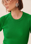 pull Tara Jarmon Pierrina vert émeraude en coton extrafin