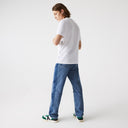 t-shirt LACOSTE à col rond en coton uni avec bandes siglées