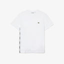 t-shirt LACOSTE à col rond en coton uni avec bandes siglées