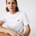 t-shirt LACOSTE à col rond en coton uni avec bandes siglées