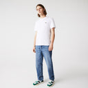 t-shirt LACOSTE à col rond en coton uni avec bandes siglées