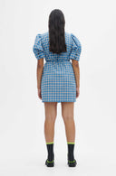 robe Ganni SEERSUCKER WRAP MINI DRESS