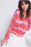 PULL PONCHO Not Shy IMPRIMÉ CACHEMIRE PINK LAGON