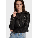 perfecto Oakwood NIKKO (REF. 64043) NOIR - BLOUSON COURT EN CUIR VÉRITABLE LISSE