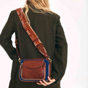 sac Claris Virot CHARLY Cuir noisette indigo