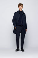 Cardigan HUGO BOSS en maille de laine vierge et de coton