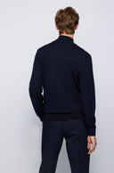 Cardigan HUGO BOSS en maille de laine vierge et de coton