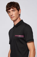 polo Porsche Boss Slim-fit in organic-cotton interlock