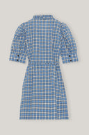 robe Ganni SEERSUCKER WRAP MINI DRESS