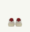 sneakers Autry MEDALIST LOW EN CUIR ET SUEDE BLANC ROUGE