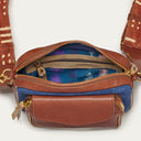 sac Claris Virot CHARLY Cuir noisette indigo