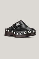 Sabot Ganni STUDDED LEATHER CLOGS