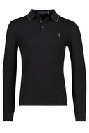 polo RALPH LAUREN à manches longues anthracite Ralph Lauren Slim Fit