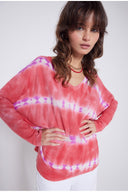 PULL PONCHO Not Shy IMPRIMÉ CACHEMIRE PINK LAGON