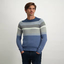 pull State of Art Pull rayé coton biologique - gris-bleu/marine