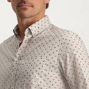 chemise State of Art en popeline regular fit - fuchsia/beige