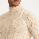 pull State of Art Modern Classics pull col roulé en tricot torsadé - grège uni