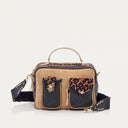 Claris Virot CÉSAR Cuir Noir sable leopard