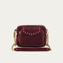 sac Claris Virot Cuir Charly Aubergine Clouté