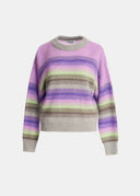 pull Essentiel à rayures pourpres, vert menthe et beiges