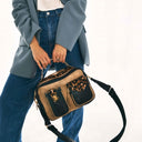 Claris Virot CÉSAR Cuir Noir sable leopard