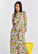 Robe chemise ESSENTIEL à fleurs multicolores avec ruches